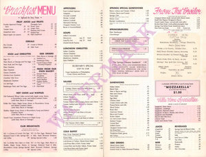 The Springs, Palm Springs 1950s Menu