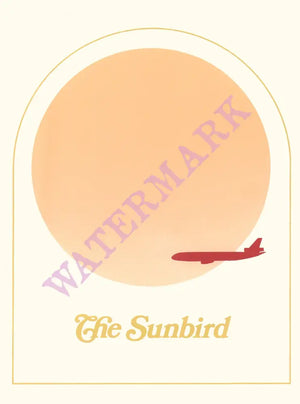 The Sunbird, United Airlines 1980s MENU ART