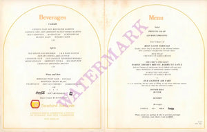 The Sunbird, United Airlines 1980s INFLIGHT MENU