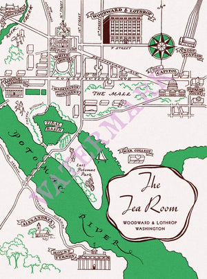 The Tea Room, Woodward & Lothrop Washington D.C. 1937 Menu Art