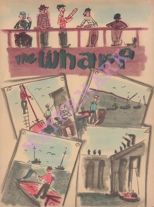 The Wharf, Seattle 1950s Vintage Menu Art