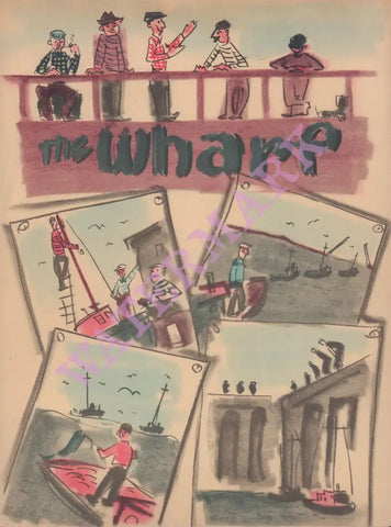 The Wharf, Seattle 1950s Vintage Menu Art