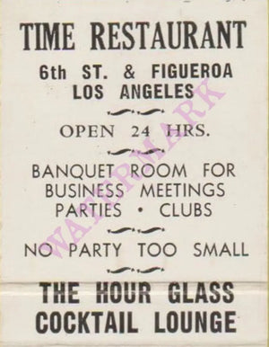 Time Restaurant Los Angeles 1940s Vintage Americana Menus
