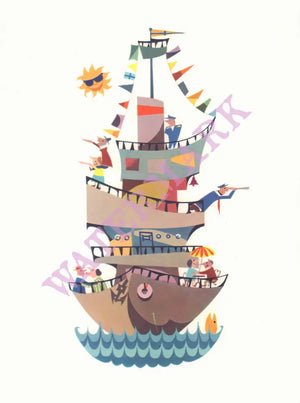 TMV Willem Ruys, Royal Rotterdam Lloyd 1962 Malcolm Sylvester Binding Design