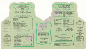 Toed Inn, Los Angeles 1953 | Vintage Menu Art - food menu