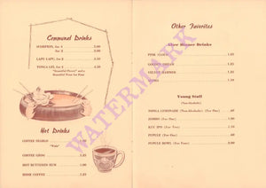 Tonga Lei, Malibu 1960s After Dinner menu