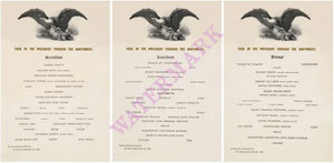 Tour Of President Theodore Roosevelt Through The Northwest 1902 (Breakfast, Lunch & Dinner Menus)