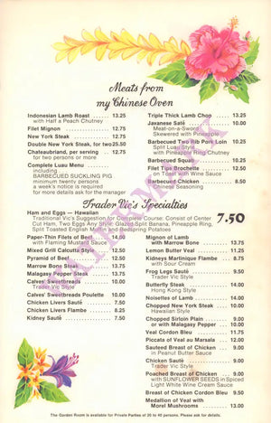 Trader Vic’s Beverly Hills 1970s Posters Prints & Visual Artwork