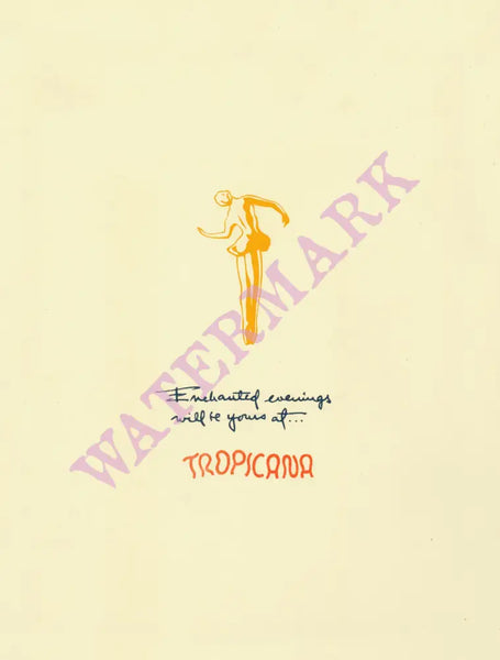 Tropicana, Havana, Cuba 1951 Menu Art 
