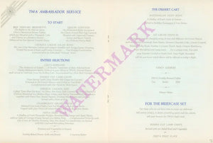 TWA Ambassador Class St. Louis In-Flight Menu Art 1970s Vintage Americana Menus