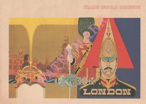 TWA Bob Peak in-Flight Menu Art, London 1970s Menu Art