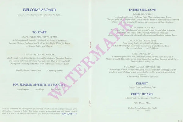 TWA David Klein Athens Parthenon In-flight Menu Art 1960s