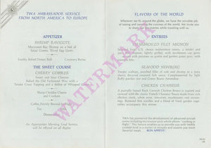 TWA David Klein, Lisbon In-flight Menu Art 1960s menu