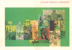 TWA Dublin, In-flight Menu 1970s Menu Art