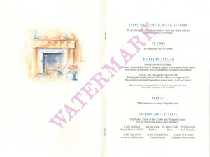 TWA "Great Destinations" Paris, 1980s Inflight Menu