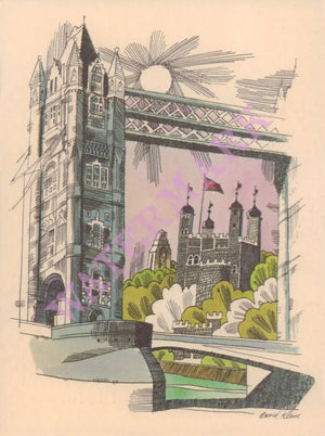 TWA, London Tower Bridge 1960s | Vintage Menu Art - cover