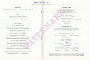 TWA Rome, In-Flight Menu from Paris Orly 1970s