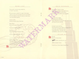 United Airlines, Taste of Chicago 1990s In-flight Menu