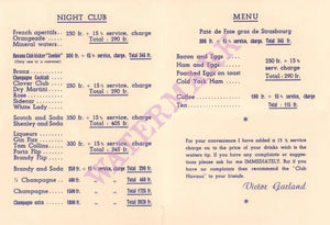 Victor Garland's Club Havana, Nice 1950s | Vintage Menu Art – drinks and food menu