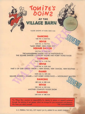 Village Barn New York 1960s Posters Prints & Visual Artwork
