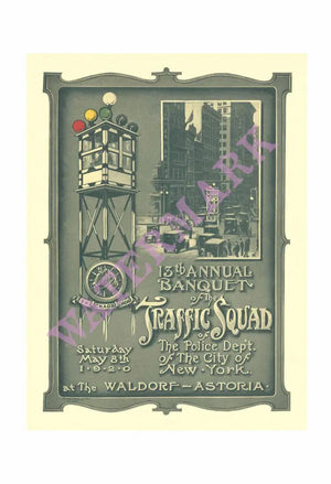 Waldorf-Astoria Hotel 'Police Traffic Squad' New York City 1925