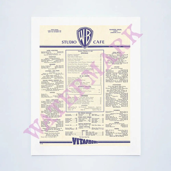 Warner Bros. Studio Canteen Hollywood 1941