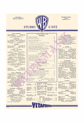 Warner Bros. Studio Canteen Hollywood 1941