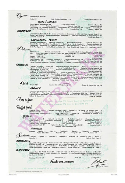 The Ivy 1950s Menu Prices, London Restaurants in the 50s