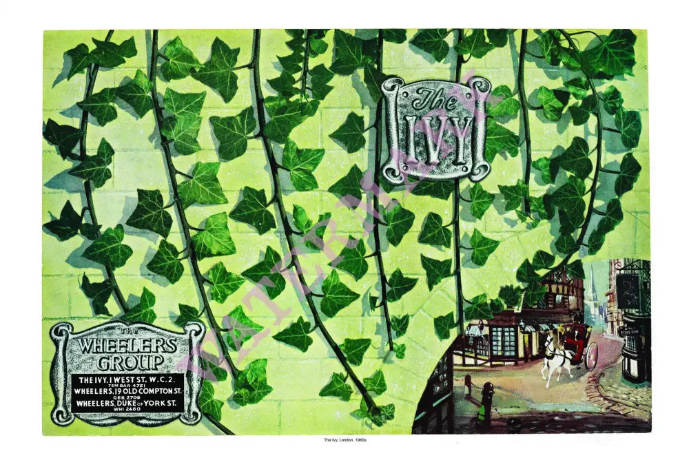 Wheeler’s The Ivy London 1950s Vintage British Menus