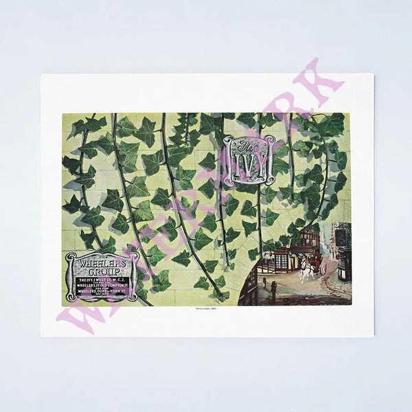 Wheeler's The Ivy, London, 1950s Vintage Menu Print