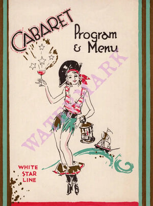 White Star R.M.S. Majestic 1932 Menu Art