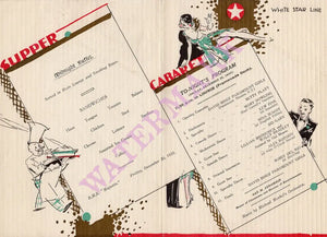 White Star R.M.S. Majestic 1932 Menu
