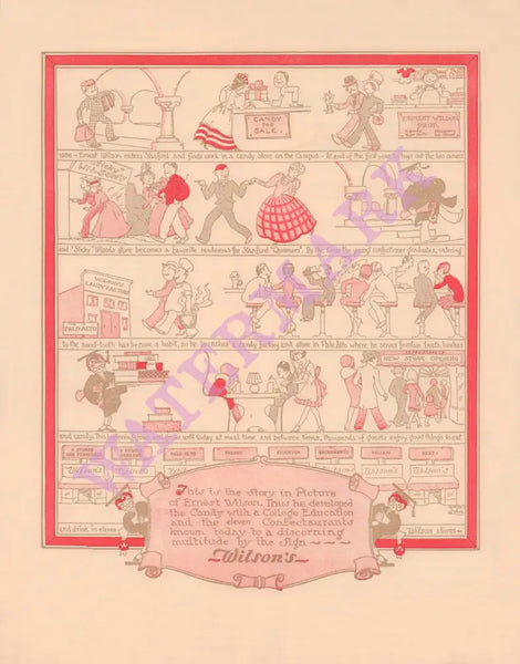 Wilson's, San Francisco 1933 | Vintage Menu Art - back of menu