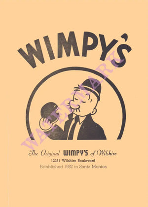 Wimpy's, Los Angeles 1940s - Vintage Menu Art – cover