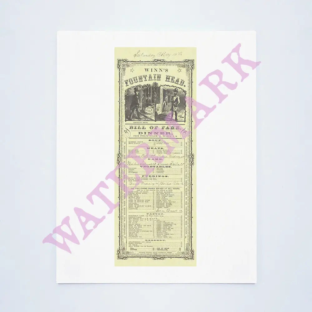 Winn's Fountain Head San Francisco (Circa) 1853