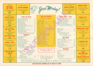 Wolfie Cohen's Rascal House, Miami Beach 1970s | Vintage Menu Art - breakfast menu
