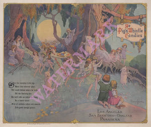 Ye Pig N Whistle Candies, California 1919 Menu Art