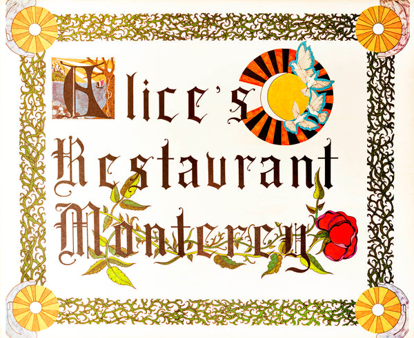 Alice's Restaurant, Monterey 1970s Menu Art