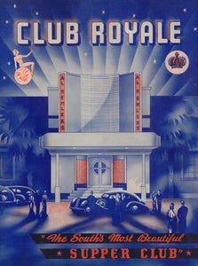 Club Royale, Savannah 1930s Menu Art