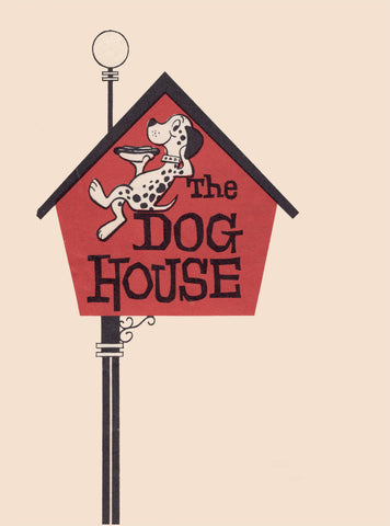 Dog House, Westwood Village 1950s menu art
