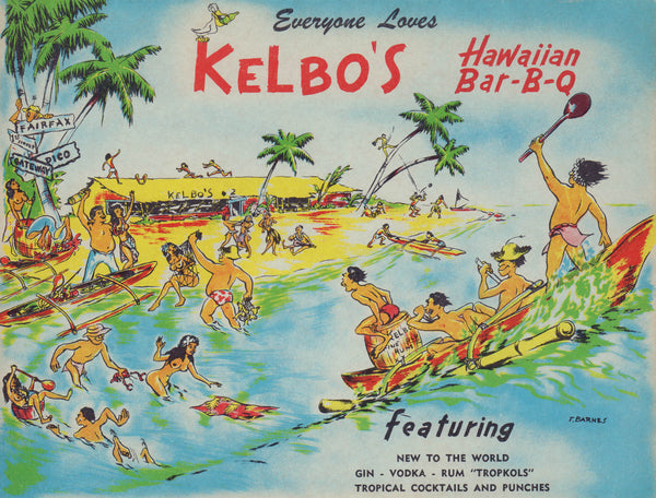 Kelbo's, Los Angeles 1963 Tiki Menu Art