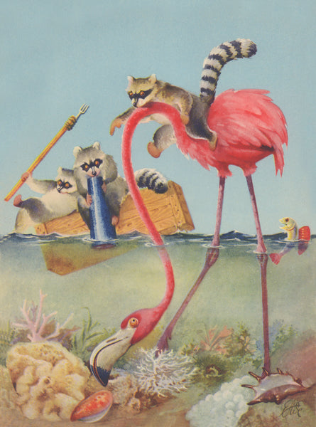 S.S. Nassau 1953 Flamingo menu art design
