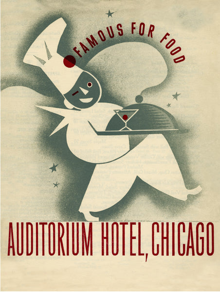Auditorium Hotel, Chicago 1940 | Vintage Menu Art – cover