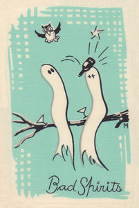 Bad Spirits, Cocktail Story 1950s Napkin Print | Vintage Menu Art - napkin print