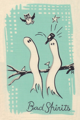 Bad Spirits, Cocktail Story 1950s Napkin Print | Vintage Menu Art - napkin print