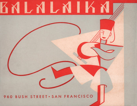 Balalaika, San Francisco 1950s Menu Art