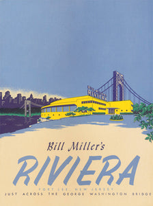 Bill Miller's Riviera Nightclub, Fort Lee, 1940s Menu Art