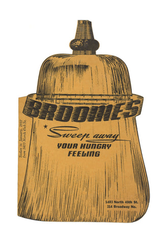 Broome's, Seattle 1937 Menu Art 