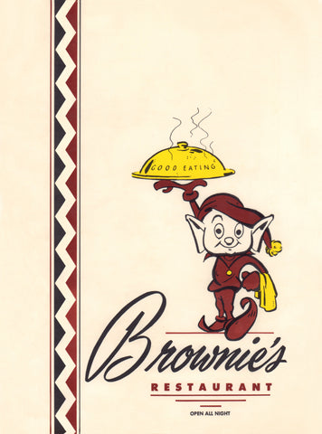 Brownie's, Dallas 1970s Menu Art
