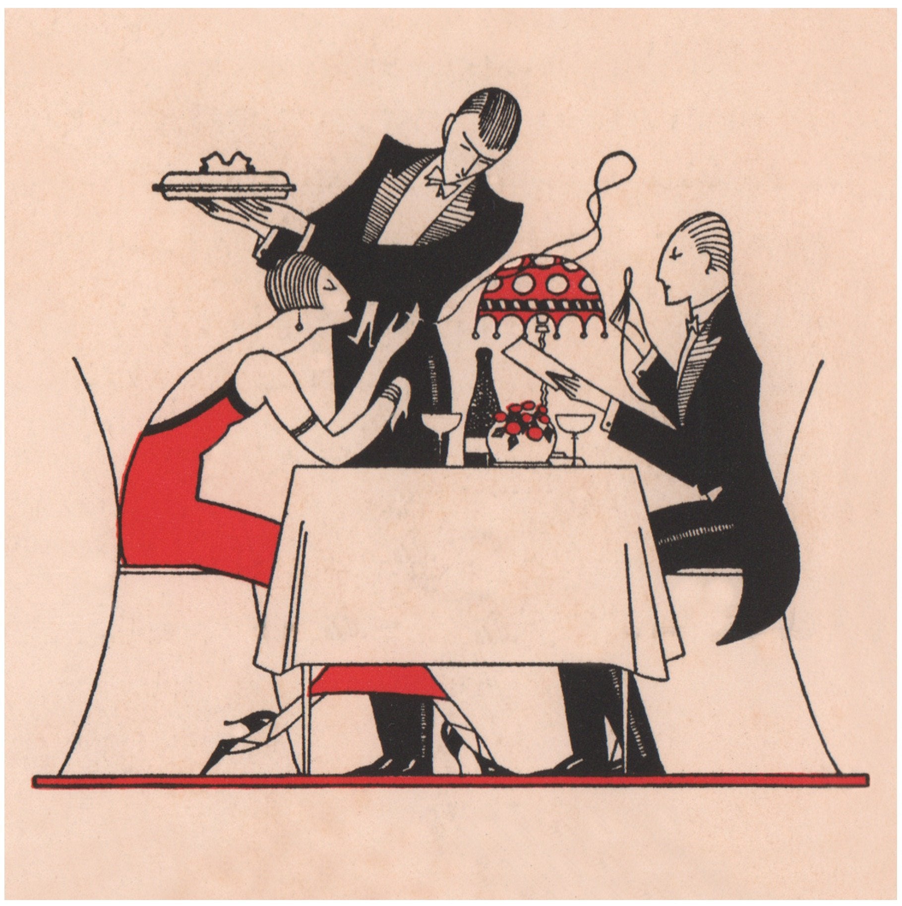  Café De Paris Diners, London 1925s Menu Art